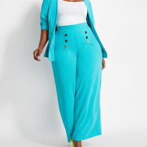 Crepe High-Waist Wide-Leg Pants